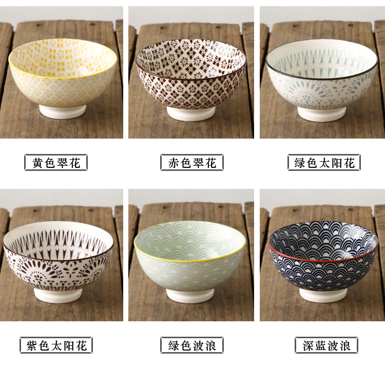 Phong cách Nhật Bản sáng tạo và bộ đồ ăn bằng gốm bát cao Trang chủ cá nhân underglaze màu bát cơm tráng miệng bát súp nhỏ bát đĩa đẹp