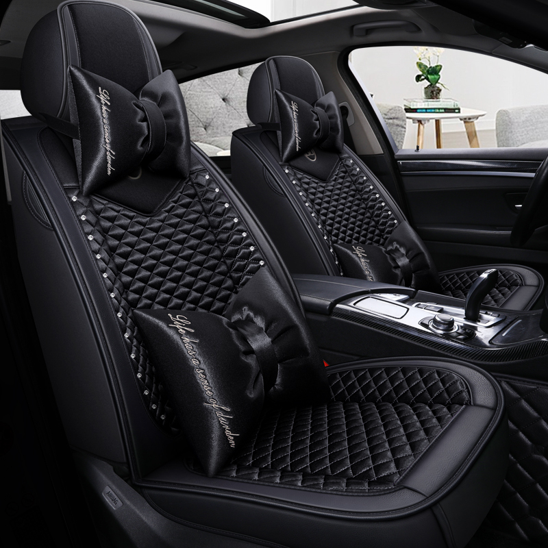 Car Seat Cover 2026 New Model All-Season Universal Full-Cover Linen Seat Cushion Female Cartoon Special Seat Cover for Summer