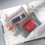 Маленький прозрачный нейлоновый кошелек с молнией, карточки, монеты, сумка-органайзер, цвет, простой и элегантный дизайн, банковская карта
