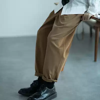 HUMANIMAL 19AW] MADE in Japan fabric EGYPTIAN COTTON GIZA90 COTTON TAPERED KHAKI CASUAL PANTS CHINO