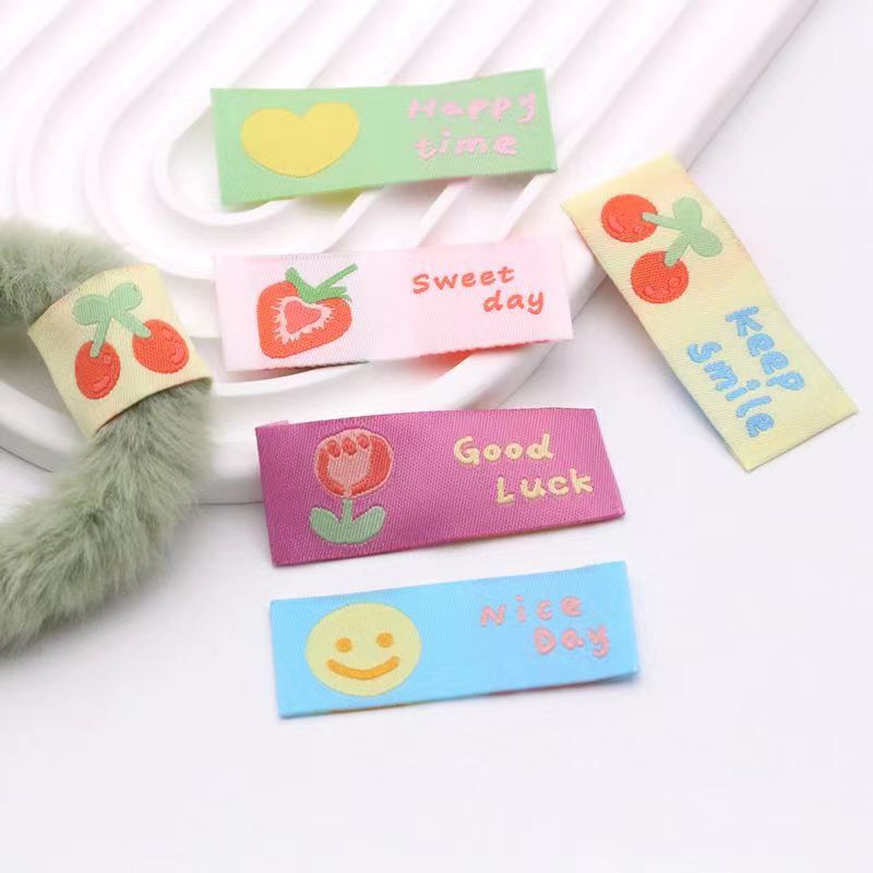 Cartoon Fruit Woven Label Fabric Label Handmade Woven Label Back Label Hairpin Hair Tie Hair Ring Jewelry Accessories Cartoon Fruit Woven Label Fabric Label Handmade Woven Label Back Label Hairpin Hair Tie Hair Ring Jewelry Accessories