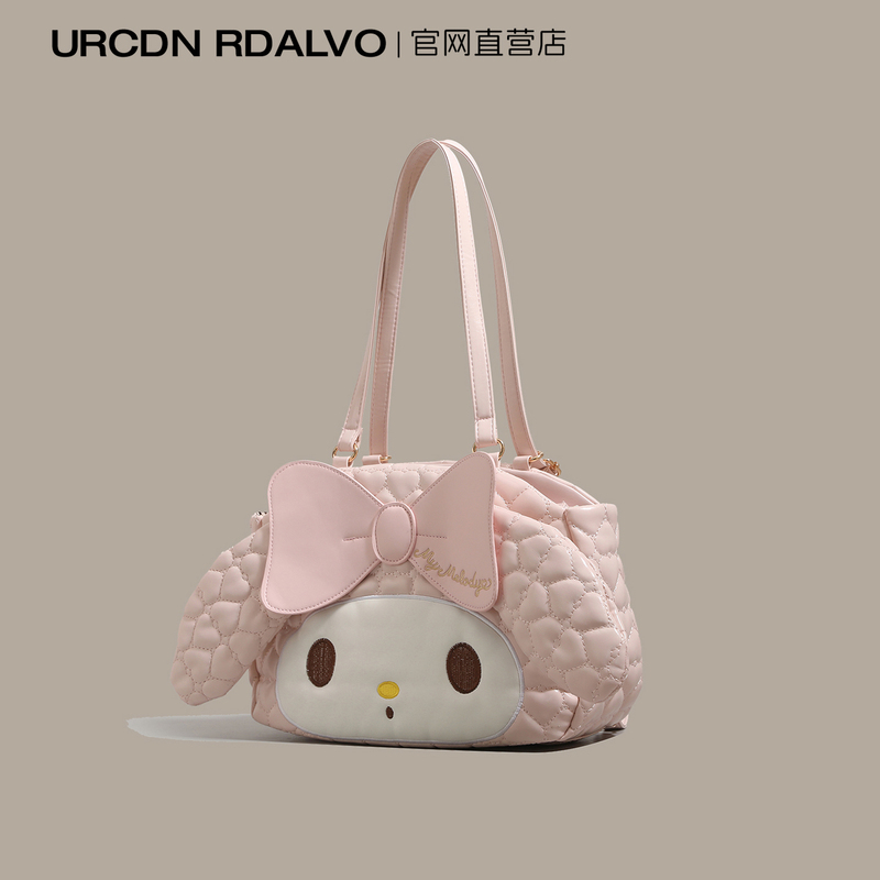 U&R Pink Cartoon Backpack for Women 2026 New Model Cute High-Value Handbag Three-In-One Shoulder Bag