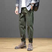Summer Casual Pants Men Trends 100 Hitch Rides Green Loose Tooling Day Ensemble Retro Mix with Martin boots 90% pants