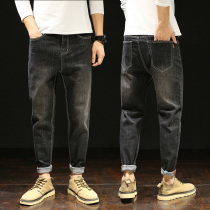 Jeans men 2021 new trendy brand pants mens tide loose straight tube with Martin boots autumn trousers radish pants