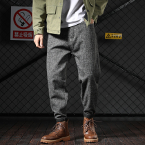 Fat Japanese retro casual pants mens loose Tide brand fat fat big size with Martin boots light mature wind thick leg pants