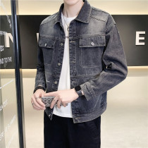 Denim coat mens spring and autumn 2021 New Ruffian handsome tide flow retro Korean mens jacket fat loose denim