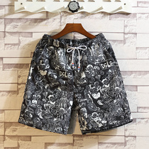 Beach Flowers Shorts Male Summer Outside Wearing 50% Pants Loose large size Pants Fattening Pants Fattening 5 Sub-Pants