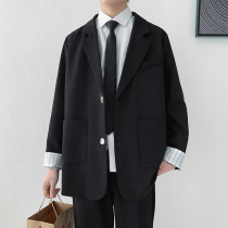 High level Sensation Fried Street Suit Jacket Mans Tide Spring 2022 New Tide Cards Loose Casual Yuppie Handsome Little West Suit