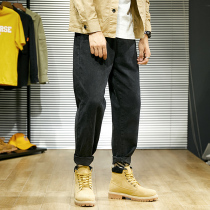 New Pond Black Jeans Mens Summer Loose Tide 100 Ride Boatpants Long Pants Fit Martin Boots Uppie 90% Pants