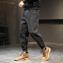 Guangzhou Xintang Zhen Jeans Mens Summer Thin-style Tide Cards Fat Loose and Handsome Harun Deserve Martin Boot 90% Pants