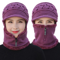 Winter anti-chill headgear mask Female electric car Bike Windproof Equipped Hats Hooded Face Protection Neck Warm Mask