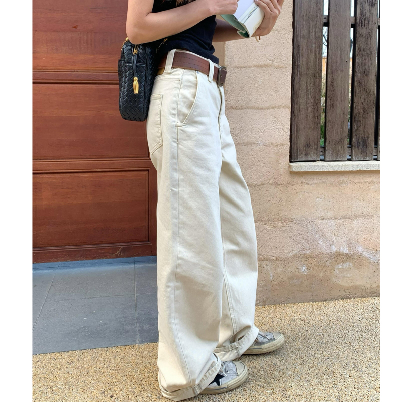 Old Money Style 2026 Summer High-Waisted Jeans for Women, Korean Style Slimming Straight White Long Pants, Commuting Extra-Long Floor-Length Pants Old Money Style 2026 Summer High-Waisted Jeans for Women, Korean Style Slimming Straight White Long Pants, Commuting Extra-Long Floor-Length Pants