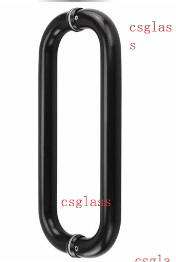 Black baking lacquered stainless steel glass door large handle handle shower room door handle black matt O type pair dress