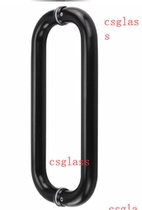 Black painted stainless steel glass door handle shower door handle black matte O-shaped pair