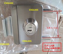 Single door square glass door lock without perforated glass door lock stainless steel single door lock hole distance 65mm Wall lock