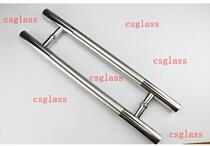 Stainless steel glass door handle Chinese wooden door spring push-pull round tube large door handle with sand hole distance