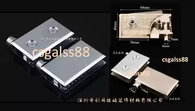 Glass door hinge display cabinet door upper and lower hinge cabinet wine cabinet door shaft bright brushed glass need to be punched