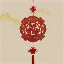 Dongyang camphor wood solid wood round fan-shaped Chinese antique living room study bedroom crafts Chinese knot decoration