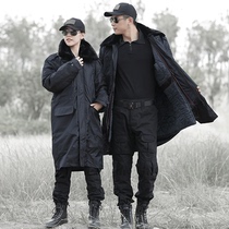 Winter military fan coat thick male cold warm long cotton coat security Black training coat cotton coat