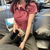 Летняя одежда, сексуальная брендовая футболка, высокая талия, в западном стиле