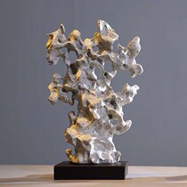 New Chinese style Taihu stone Zen landscape decoration Living room Bogu rack TV cabinet entrance creative home handicrafts