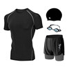 Elite+102 gray (swimming cap+swimming mirror) four -piece set