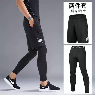 Tight pants men's quick-drying high-strength track and field training pants running clothes sports suit compression bottoming shorts gym