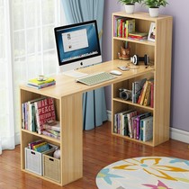 Writing desk bookcase combination wooden table Household desk Student dormitory single childrens homework book desk shelf