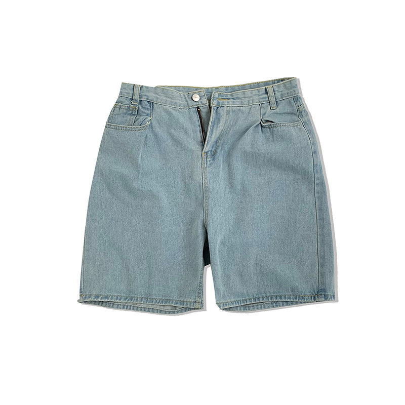 ins Nhật retro quần short denim Hàn Quốc phiên bản lỏng lẻo xu hướng năm điểm xu hướng quần mùa hè thẻ trăm thiết lập quần nam sinh.