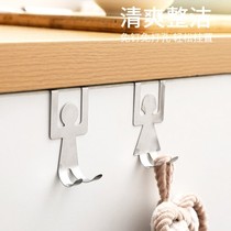 Nail-free no-mark door back type cabinet door rear hook Cloth Bag bag Rack Containing Hook Stainless Steel Humanoid Hook