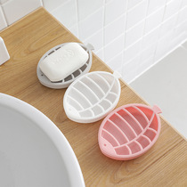 Creative fish-shaped double soap box bathroom plastic drain soap holder soap tray soap dish soap box non-perforated drain soap holder