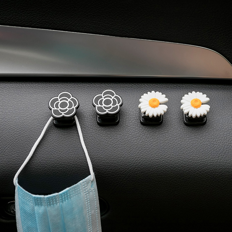 Car interior hook paste front row creative camellia cute car multi-function seat back small hook