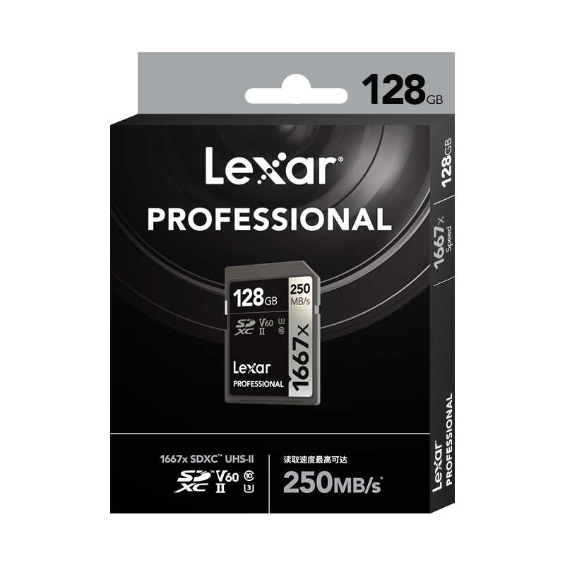 Lexar Lexar SD card 128G 1667X high-speed single-eye camera internal memory card 4K memory card 250M S