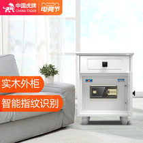 Tiger safe Household wooden cabinet Millet color safe Bedside table Small fingerprint All steel anti-theft invisible into the wall Intelligent 45 60cm high treasure insurance box Official flagship password cash storage