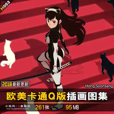 Hongsoonsang插画素材q版卡通欧美动漫角色cg设定游戏原画图集