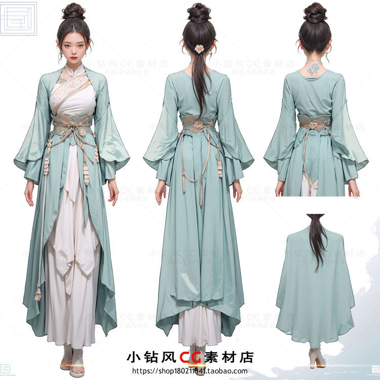 AI古风武侠角色插画素材,国风人物设计太惊艳!_ai游戏_淘宝游戏网