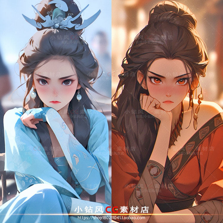 2.90元解锁国风美学!AI古风汉服女孩插画素材真香_ai游戏_淘宝游戏网