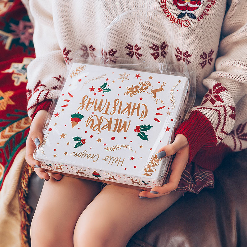 Mountain House Notes Christmas Socks Gift Box Creative Cotton Socks Send Girlfriend Gifts Couples Christmas Style Spring and Autumn Mid-Tube Socks