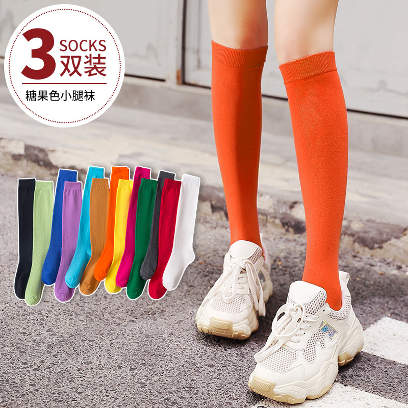 Mountain Residence Notes Socks Children Ins Tidal Nets Red Socks Children Overfire Street JK Calf Socks and knee-stocking Long Sox Spring
