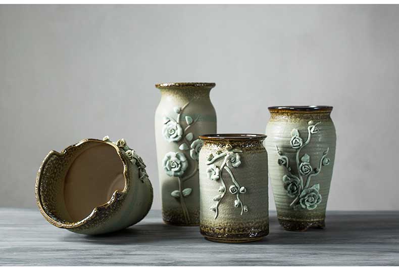 Xin Miao sáng tạo chậu hoa gốm đơn giản thịt hoa chậu cũ cọc chậu hoa lớn bình hoa - Vase / Bồn hoa & Kệ chậu đất