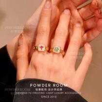 Red mid ring designers light extravagant fashion mahjong red mid ring female new wave adjustable forefinger opening ring