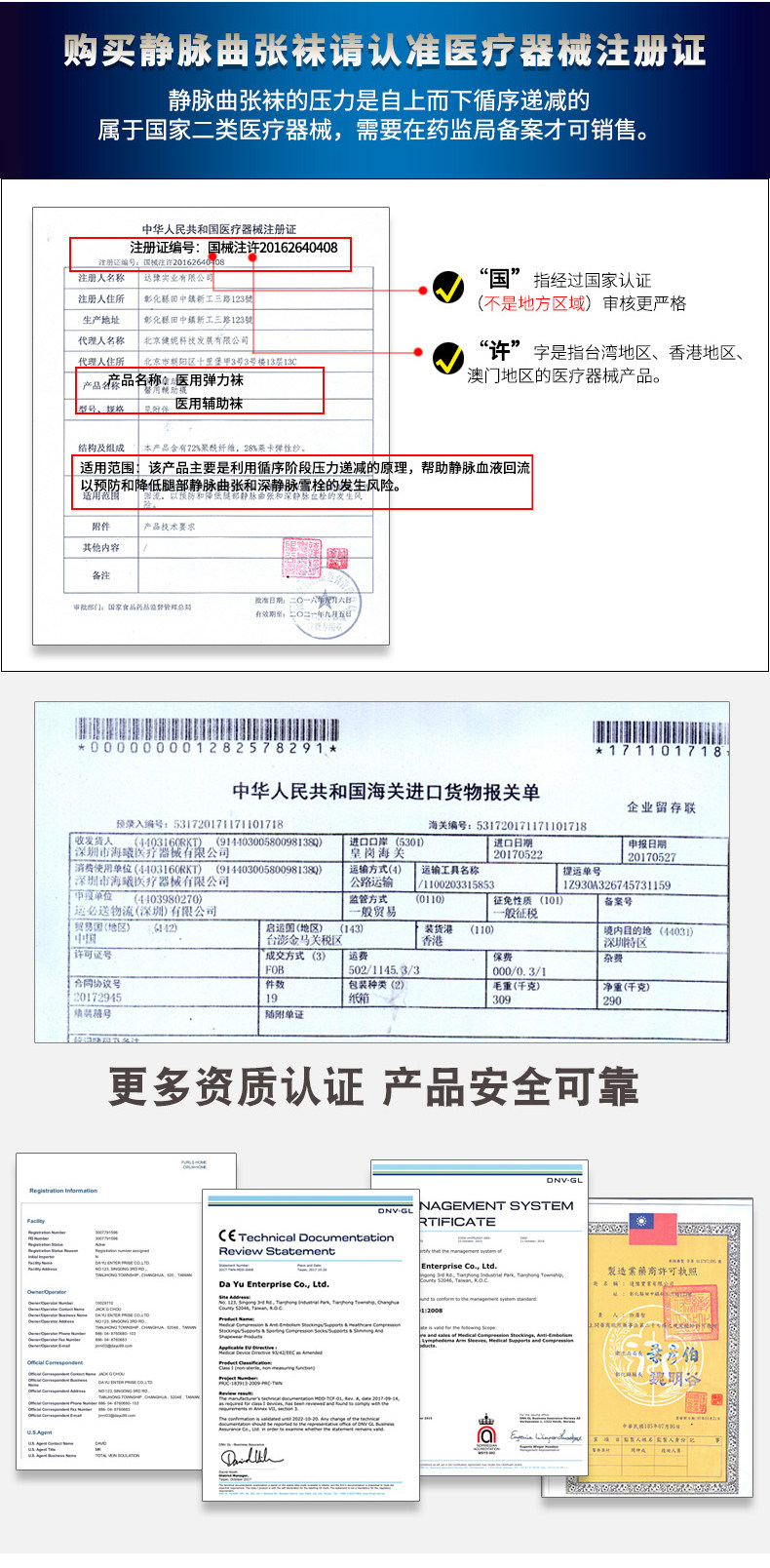 台湾产 脉美 医用治疗型 高弹透气 缓解静脉曲张弹力护腿 图6