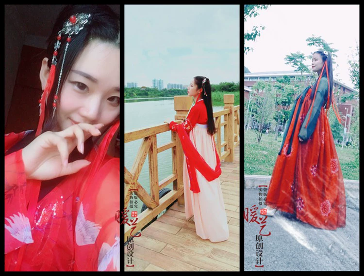 Phong cách cổ xưa COS Hanfu với trang sức mũ trùm đầu streamer clip phụ kiện tóc hàng ngày trâm cài tóc