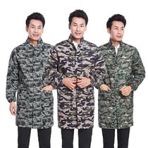 Blue coat overalls long sleeves men and women camouflage adult gown oil-proof and wear-resistant long handling clothing decoration work