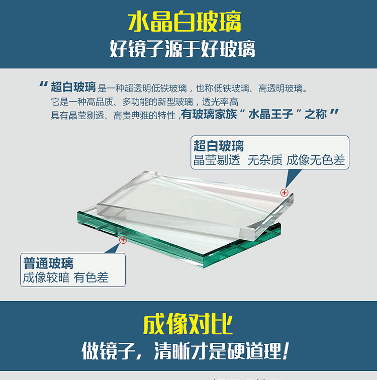 Gương tường tùy chỉnh kích thước cơ thể lớn váy lớn gương không khung khiêu vũ tập thể dục siêu trắng nổ - Gương gương để bàn trang điểm