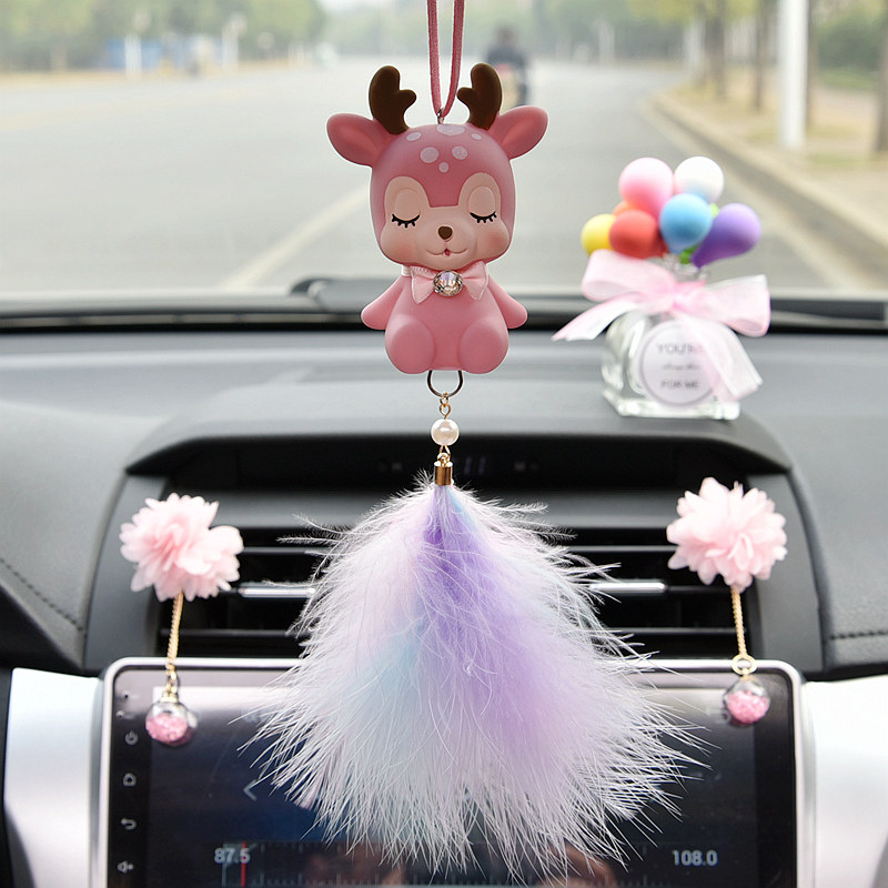 A Deer Safety Car Pendant On-board Rear Mirror Hanging Pendant Pendant In Car Cute Little Deer Little Fresh Ornament Woman