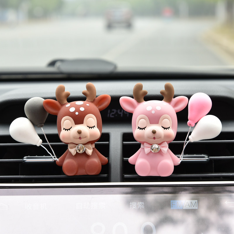 Creative Car Perfume Air Conditioning Air Outlet Cute Little Deer In-car Fragrant Lavender Balloon Adornment Pendulum woman
