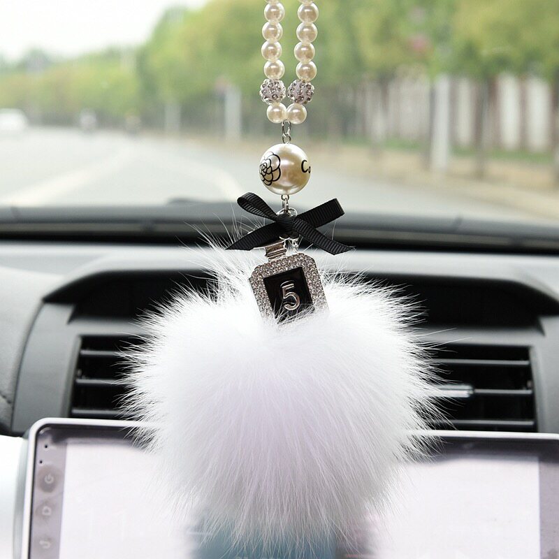 Car pendant foodie wool bow tie in car with mirror hair wool pendant in car can love female hanging ornament