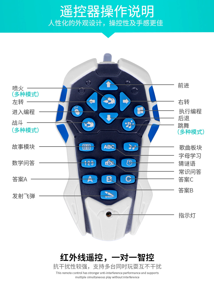 Trẻ em điện điều khiển từ xa khủng long Tyrannosaurus robot thông minh chiến tranh thông minh rồng ca hát lửa hơi thở đồ chơi cậu bé đồ chơi