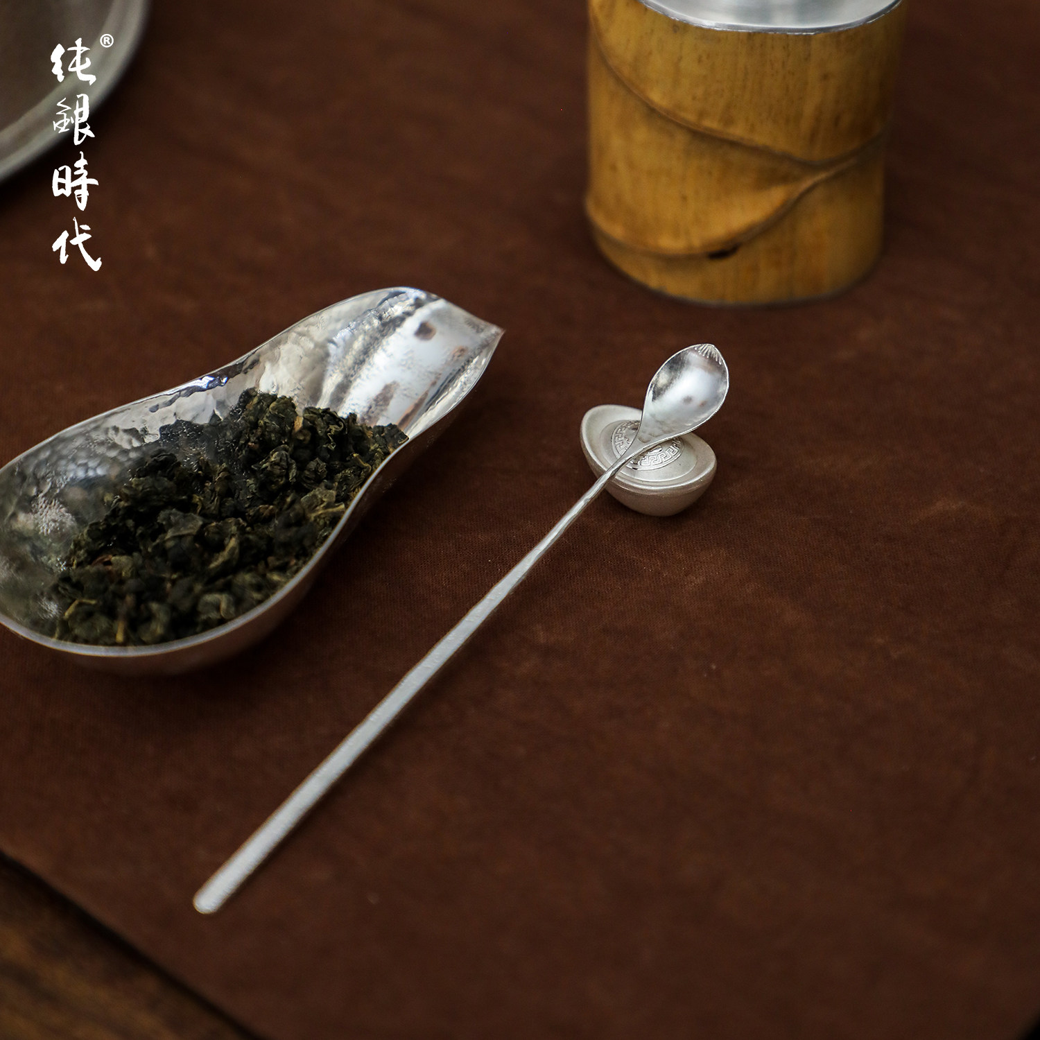 纯银时代长柄取茶勺：999足银手工茶具，品茗必备神器！🍵 -茶匙-淘宝百科网